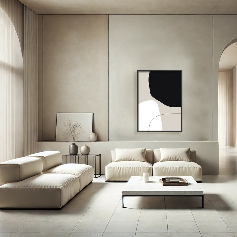 Pairing Abstract Black and White Framed Wall Art