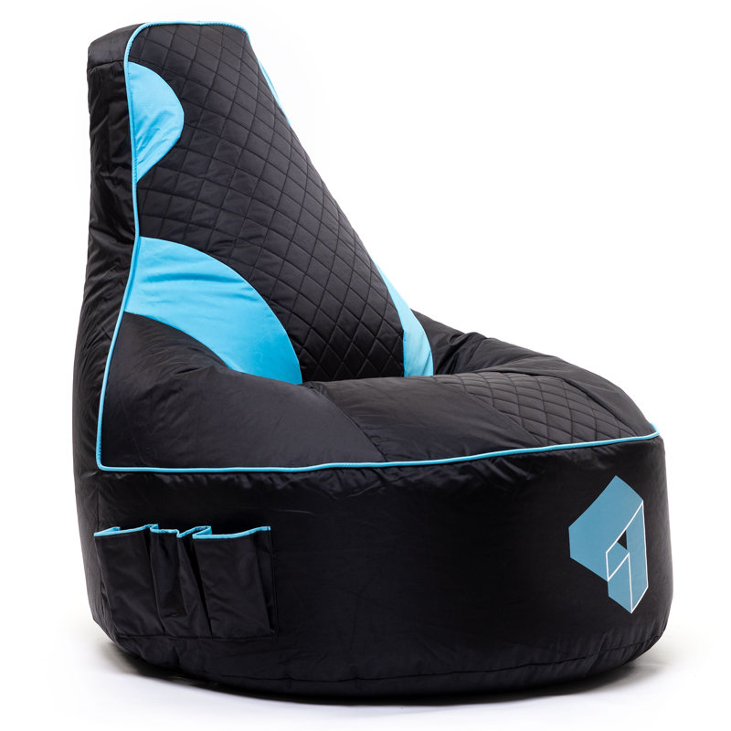 Fauteuil à billes Gaming, 100 % polyester bleu