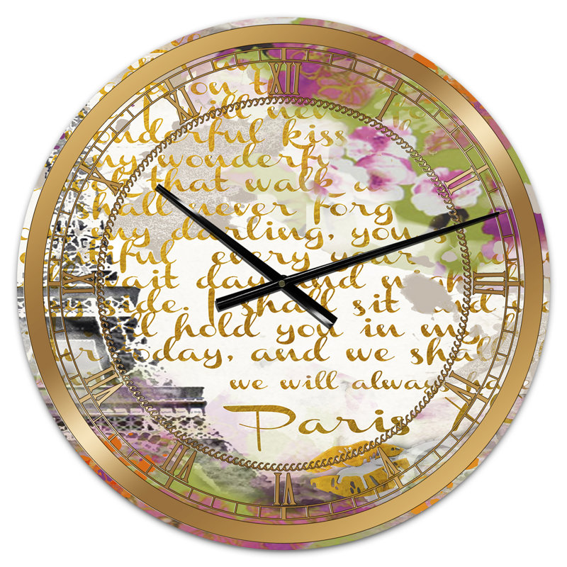 Avec grande horloge murale traditionnelle With Love From Paris 1, Petit