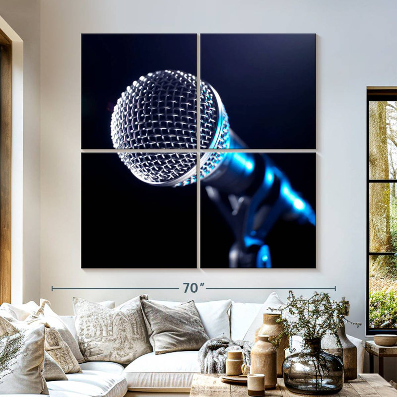 Abarca Microphone On A Stand, 57" H x 57" W