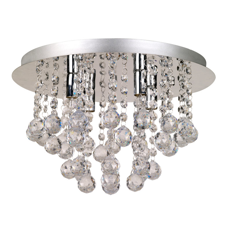Roth Machine Cut Crystals Flush Mount