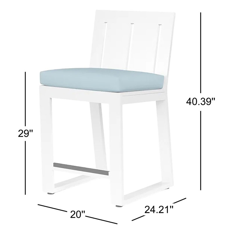 Newport Outdoor Bar Stool, Canvas Skyline Sunbrella®, Bar Stool (30" Seat Height)