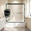 Porte de douche coulissante à double by-pass réversible, cadre en alliage d'aluminium, verre trempé de 1/4 po (6 mm) avec membrane antidéflagrante Nano, installation facile-129473253-129473249