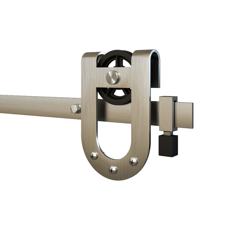 Mini-quincaillerie de porte de grange, Nickel satiné, 60 po