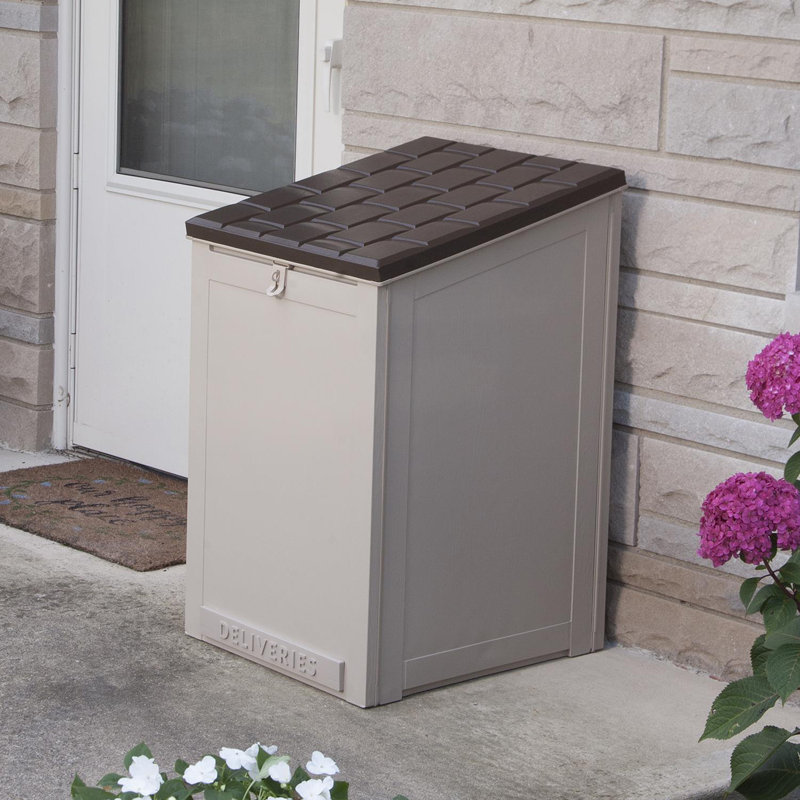 Cosco Tan and Brown Lockable Outdoor Package Delivery Box
