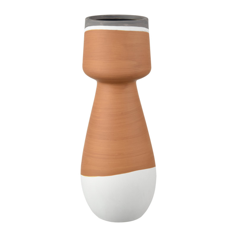 Eko Vase - Large Terracotta, 14" H x 5.25" W x 5.25" D