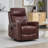 30.5 "W Manual Genuine Leather Swivel Rocker Recliner Vintage Recliner With Heated Massage（set of 2)-781672401