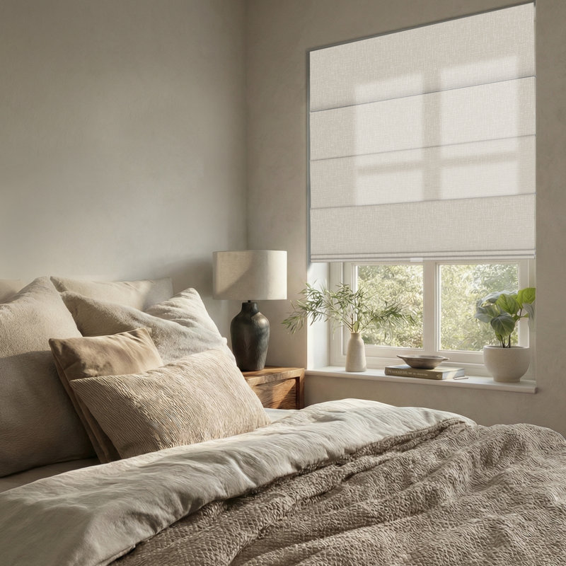 Rideaux romains semi-transparents sans outils facile à installer, Semi-transparent beige, L 36 po x L 46 po