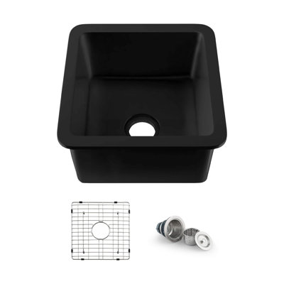 Pure Matte Black Undermount Single Bowl Fireclay Kitchen Sink