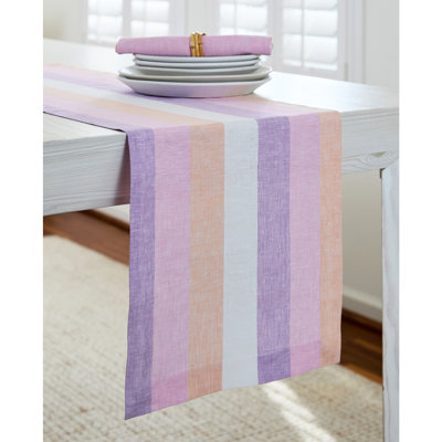 Gelato Stripe - 100% Pure Linen Table Runner