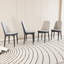 Tables de salle à manger circulaires extensibles de 47 à 63 po, équipées de 4 chaises de salle à manger rembourrées en tissu épais et d'une table de salle à manger élégante et spacieuse, d'une table de cuisine et d'une chaise, avec des pieds en 