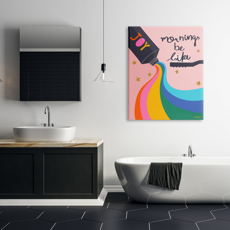 «Mornings Be Like Bathroom» sur toile, H 48 po x l 36 po x P 1,5 po