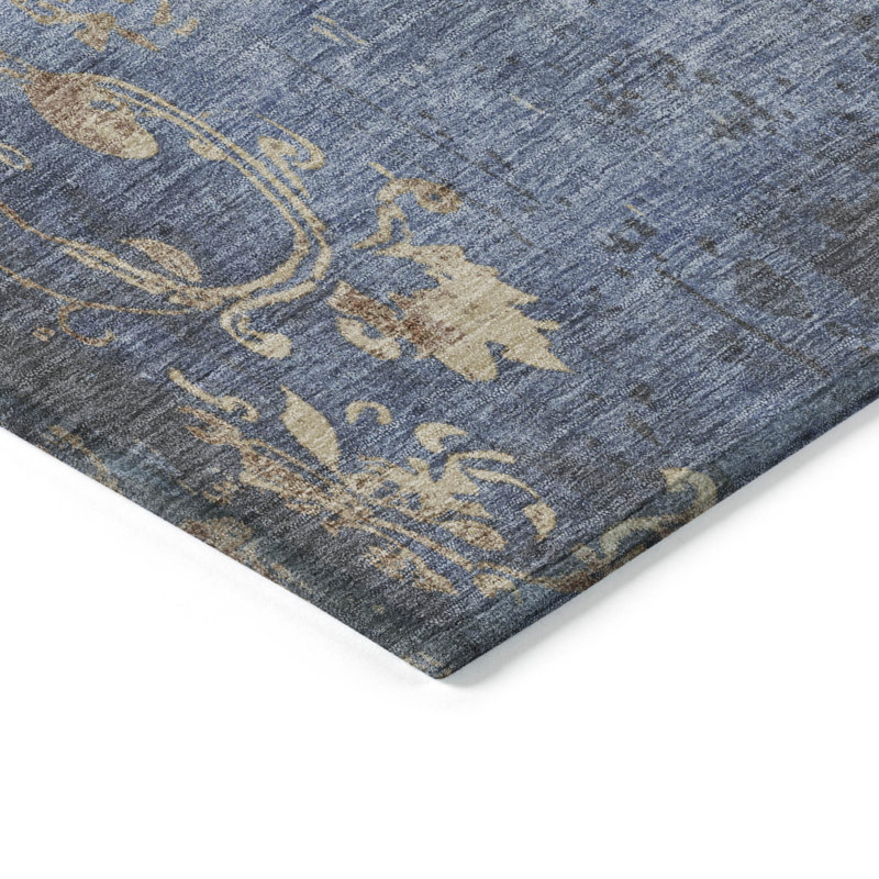 Tapis intérieur / extérieur lavable à la machine Xhevrie, Rectangle 2 pi 6 po x 3 pi 10 po