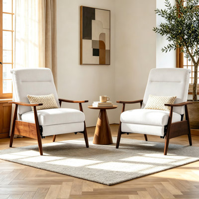 Fauteuil inclinable réglable avec inclinaison manuelle et repose-pied intégré (ensemble de 2)