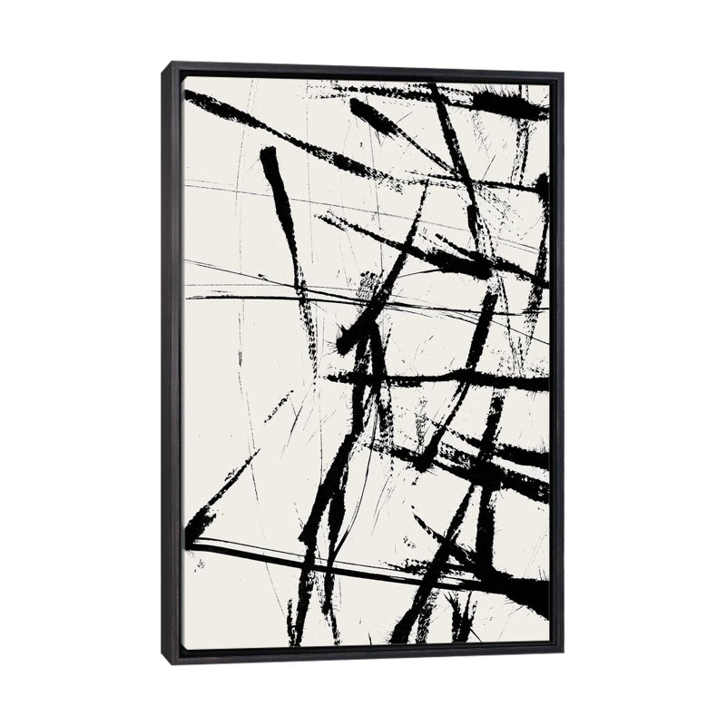 Neven par LEEMO - Reproduction d'art graphique encadré, Toile avec cadre noir patiné, H 26 po x l 18 po x 1,5 po