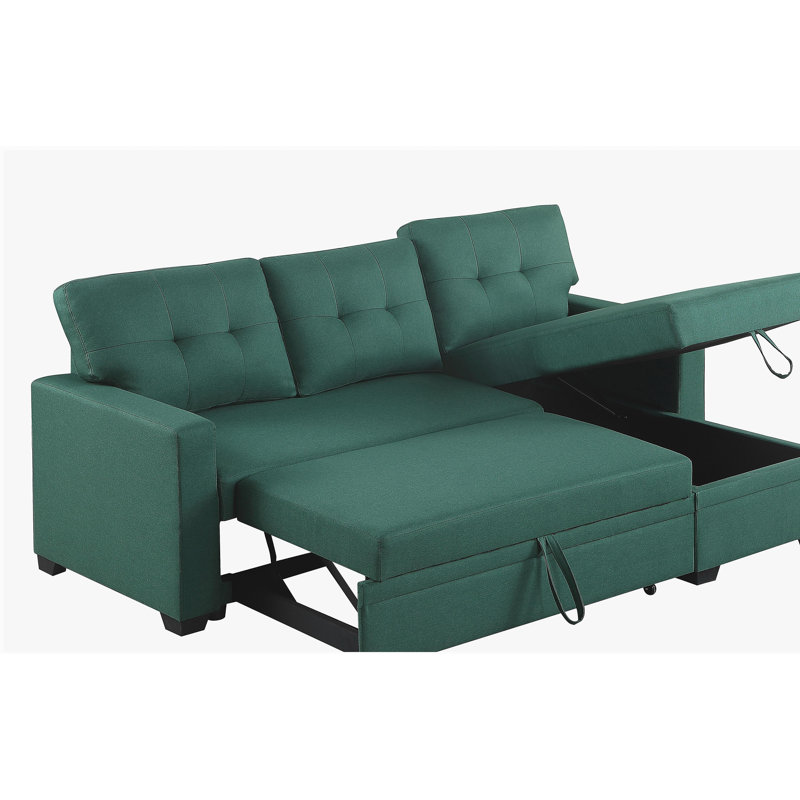 Canapé modulaire rembourré avec méridienne, Green