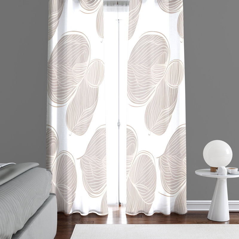 Paire de rideaux semi-transparents en polyester Diony, L 20 po x L 52 po