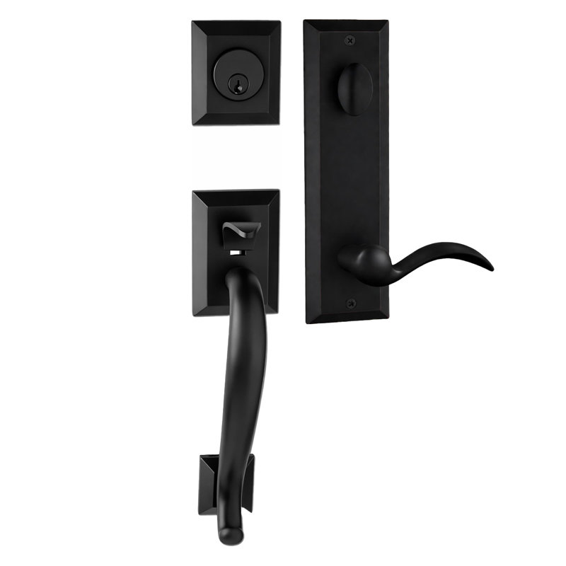 Ensemble de poignées Savannah Bravura 913-909 avec levier Columbus noir mat - R, Noir mat, Oui