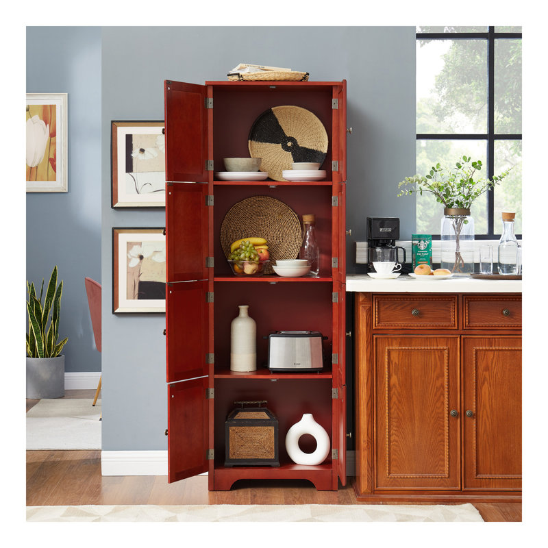 72.4" Tall Storage Cabinet Tall Storage Cabinet with 8 Doors and 4 Shelves ,Bookshelf Living Room, Kitchen, Dining Room, Office Freestanding Storage Cabinet