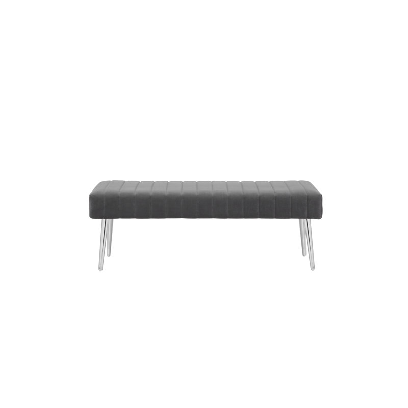 Banc en simili cuir Hilda, gris