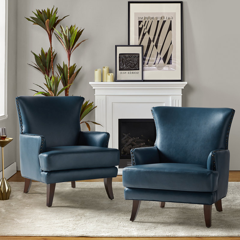 Three Posts™ Awad Vegan Leather Wingback Armchair & Reviews | Wayfair