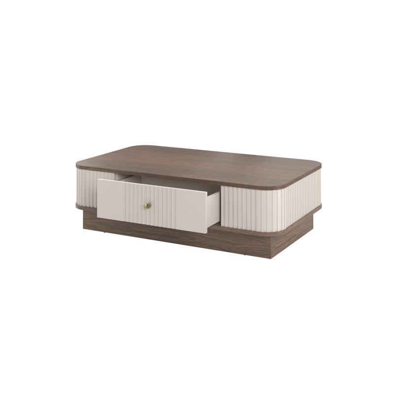 Vesper Coffee Table with Storage, Brown/Beige/Gold