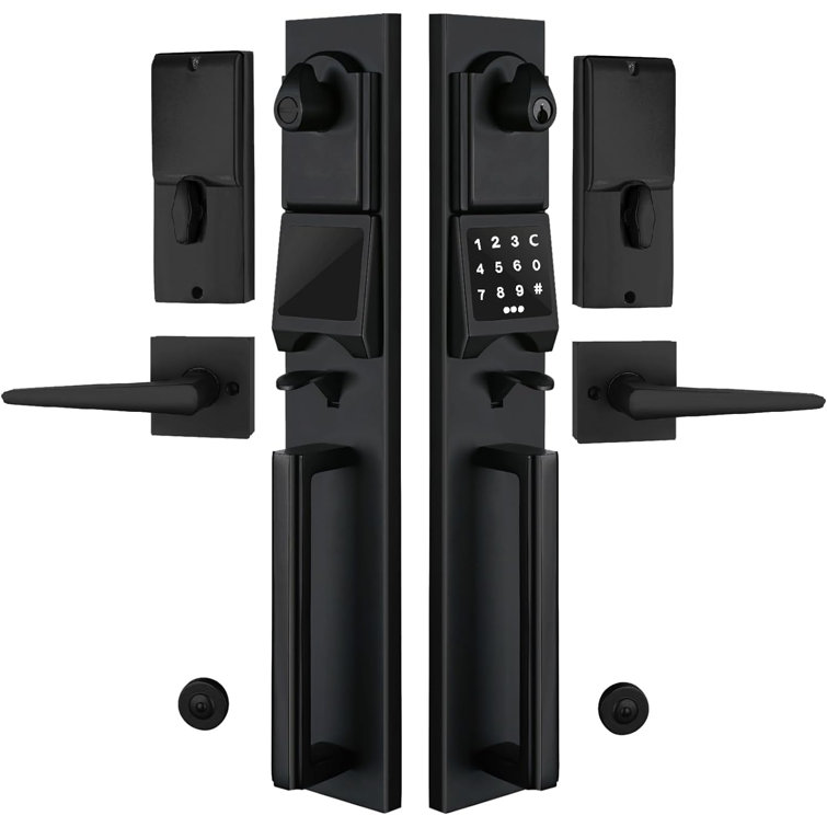 Handleset with Deadbolt and Door and Rosette