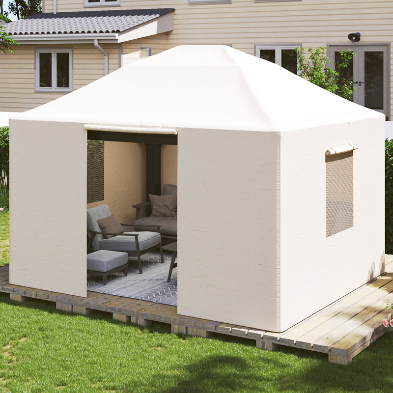 Housse d'hiver universelle 12 pi x 10 pi pour abris de jardin à toit rigide,  H 110 po x l 144 po x P 120 po 