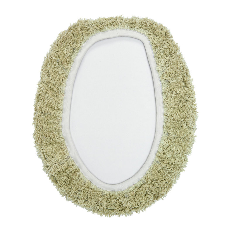 Couvercle de toilette allongé 100% coton Widman, très doux, absorbant et lavable à la machine pour salle de bain principale, d'invités et d'enfants, 18 po x 20 po, sauge / blanc