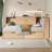 Wooden L-shaped Daybed with Storage, Bookcase, Upholstered Headboard, and USB Charging Ports for Limited Space-864189482