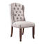 2 chaises de salle à manger, tissu, dossier en chêne rustique, inspiré des oreilles, chaises d'appoint de couleur bois massif, chêne, siège rembourré, 2