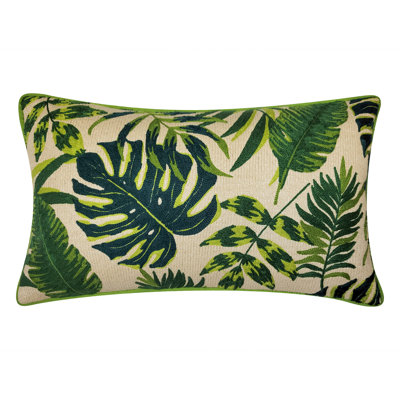 Embroidered Outdoor Reversible Throw Pillow