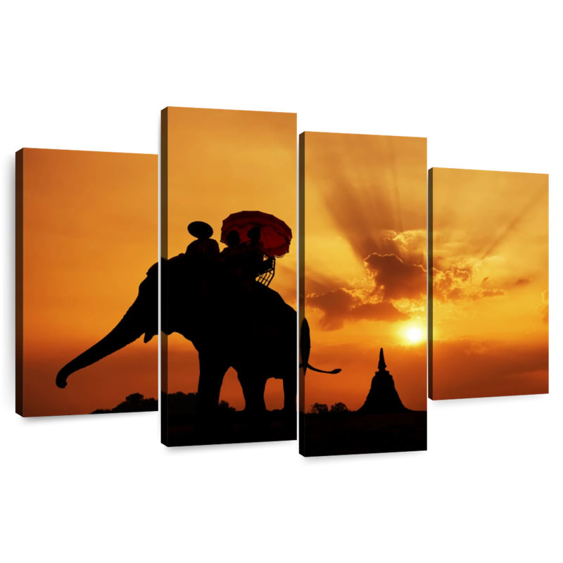 Brampt Elephant Sunset Silhouette