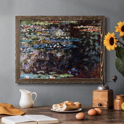 "Water Garden At Giverny" par Monet, reproduction d'art encadrée sur toile par J Paul