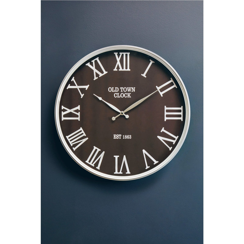 Trumpeters Metal Wall Clock, Black/Silver