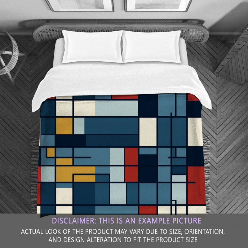 Housse de couette à carreaux, Édredon simple, Bleu
