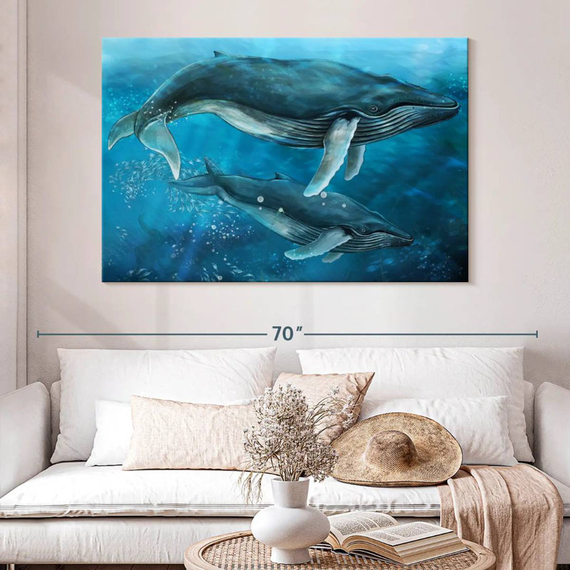 Brampt Majestic Humpback Whales, 34" H x 51" W