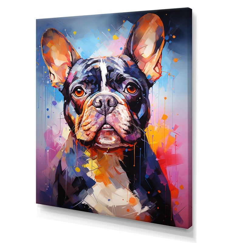 Bulldog Boldness II sur toile, Toile tendue, H 20 po x l 12 po x P 1 po