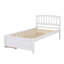 Lit plateforme simple en bois massif avec deux tiroirs et tête de lit-551769029
