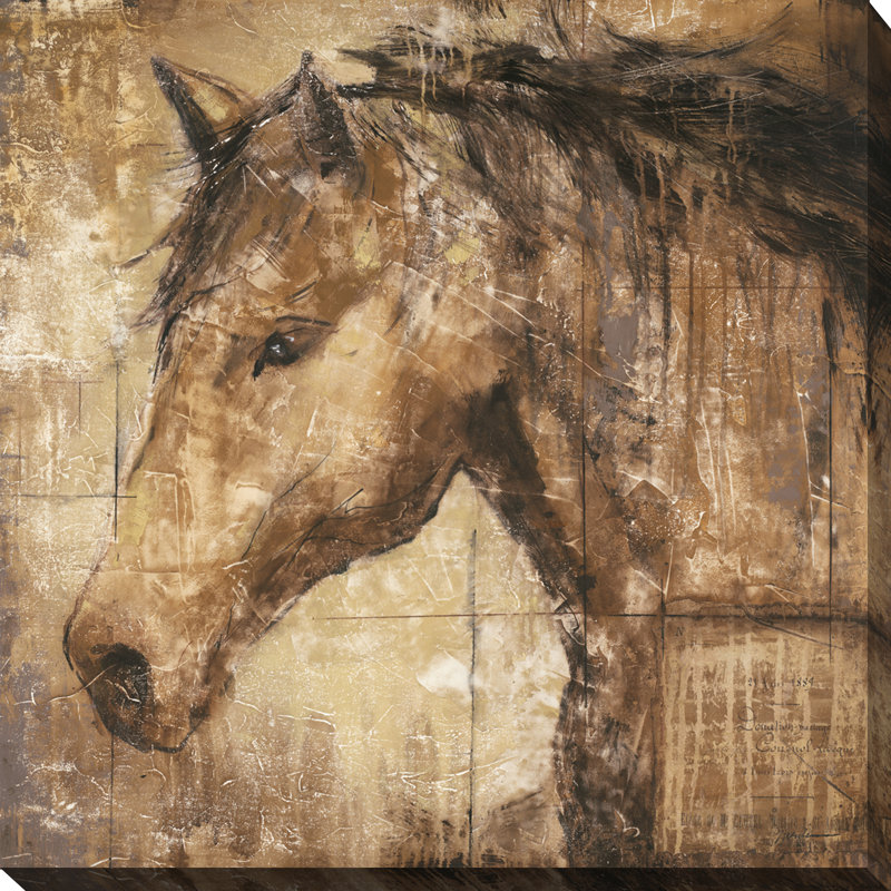 « cavalier », reproduction de peinture à l’acrylique sur toile, H 24 po x l 24 po x P 1 po