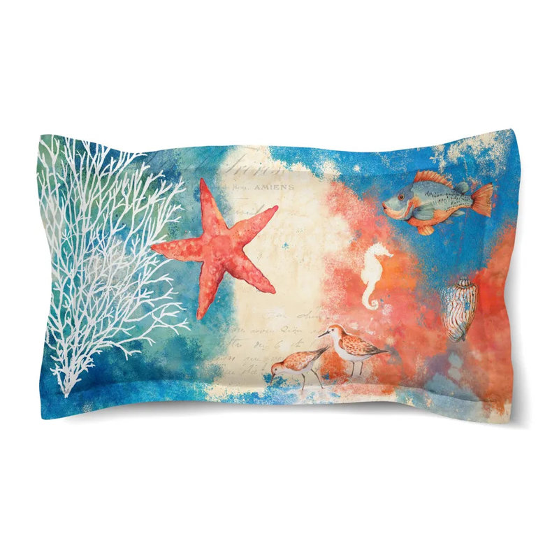 Laural Home Ocean Splash Duvet Sham, King Sham