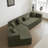 Modern Minimalist Curved Sofa With With 5 Pillows-1763041379