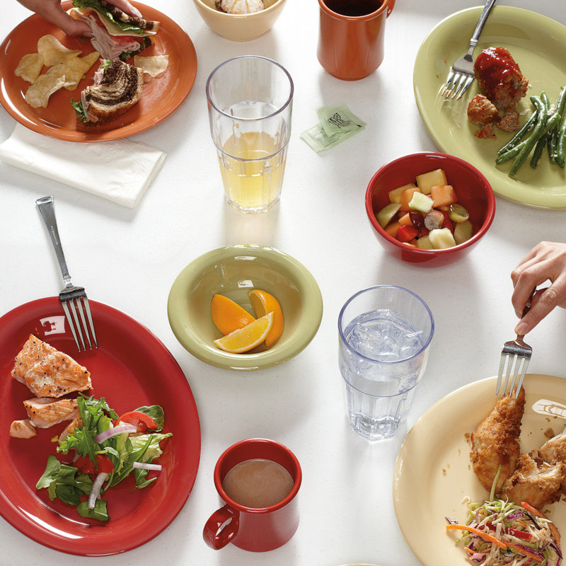 Red Angled Melamine Salad Bowl for Serving