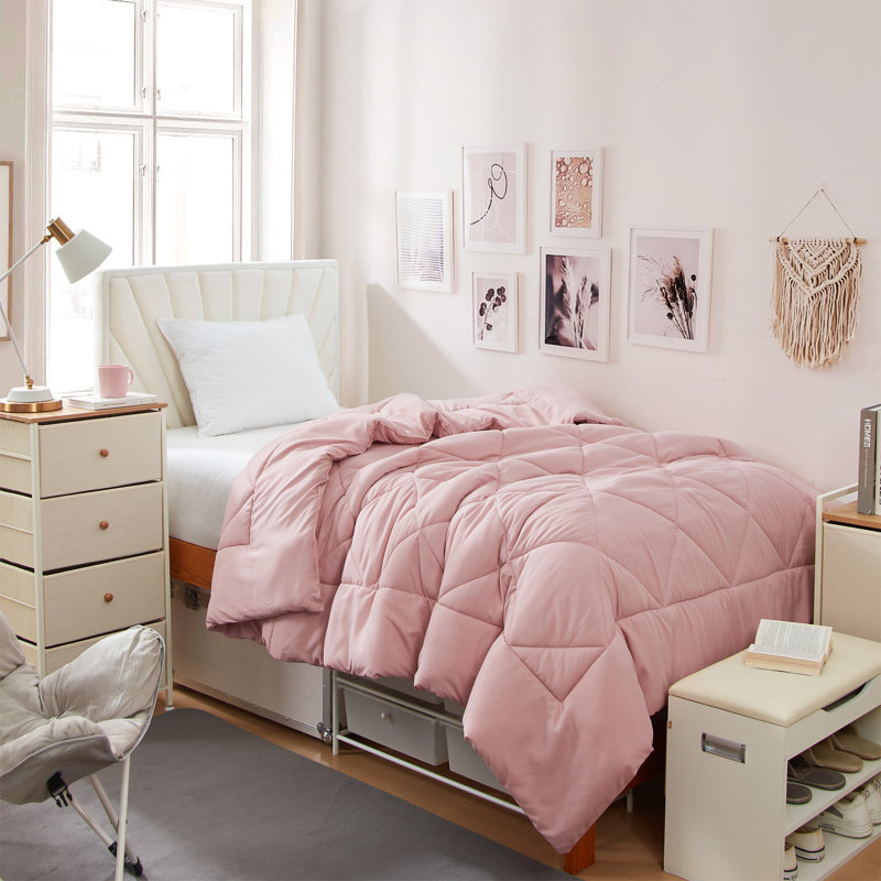 Édredon réversible pour lit simple TG, Rose argenté