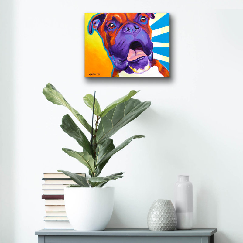 «Boxer - Chance» par Dawg Painter, H 12 po x l 16 po x P 0,13 po