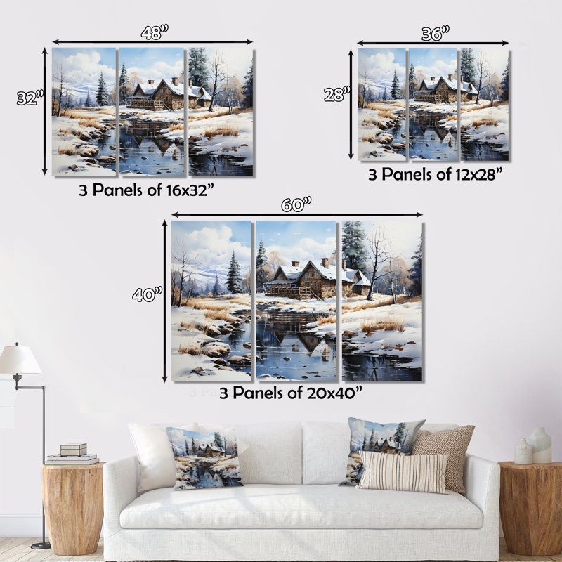 Canada Lakehouse Winter Retreat, 3 pièces, H 28 po x l 36 po x P 1 po