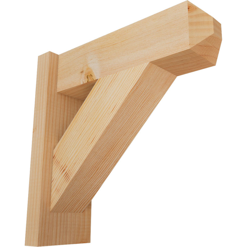 Artisan traditionnel en bois rustique, Sapin Douglas de 5 1/2 po (lisse), P 16 po x H 16 po