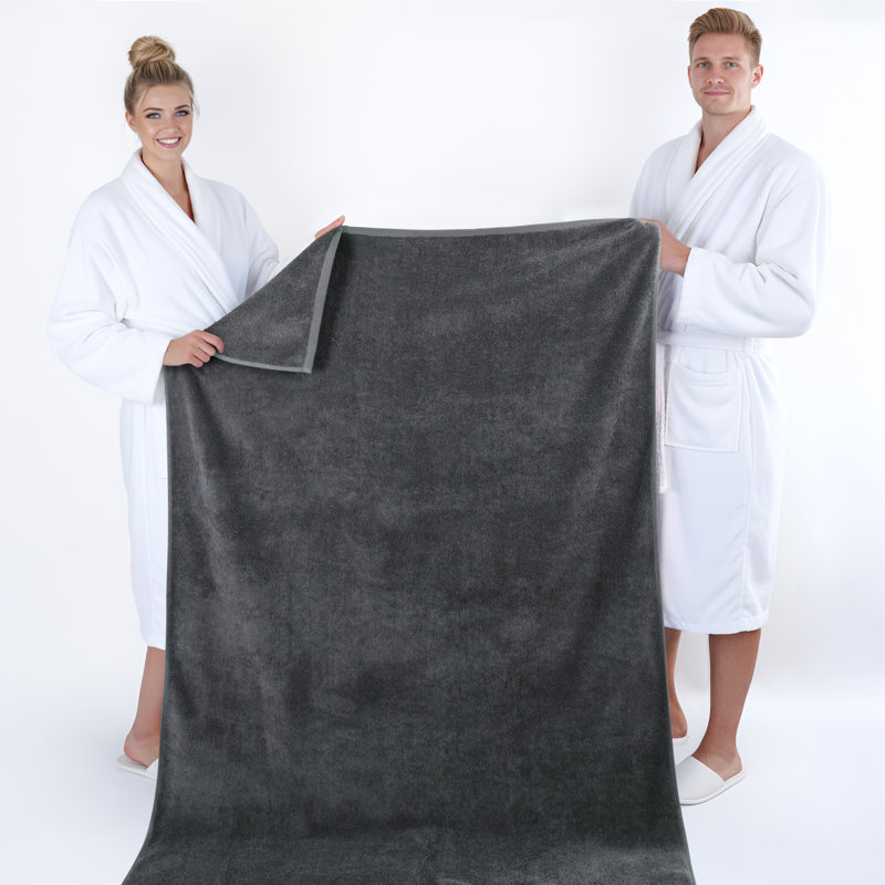 Darcelle 100% Cotton 40 x 80 Oversized Bath Towel Sheet, Grey
