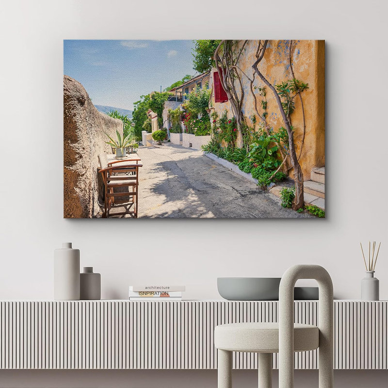 «Italian Village Flower Path Nature Wilderness», reproduction sur toile, H 32 po x l 48 po x P 1,5 po