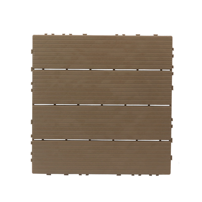 Outdoor Plastic Interlocking Deck Tiles, Coffee